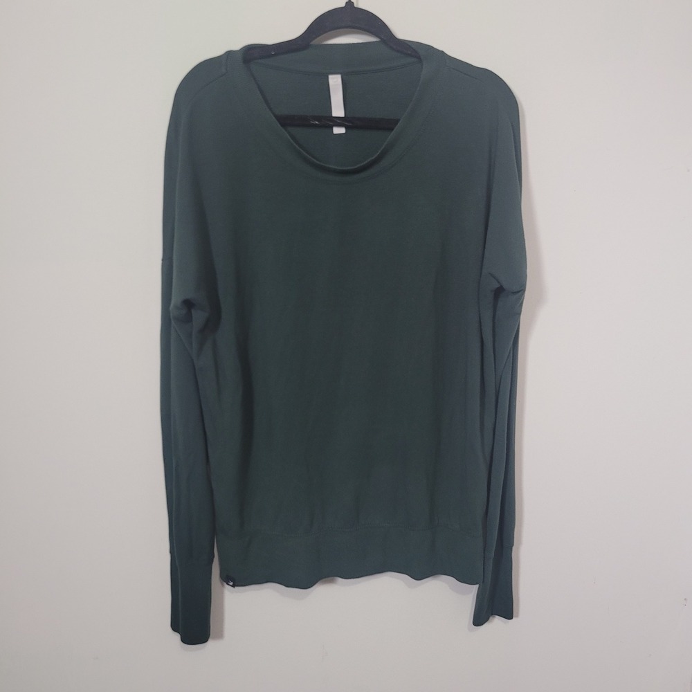 Glyder Size L Pullover Top Womens Forest Green Long Sleeve Ribbed Cuffs SC11